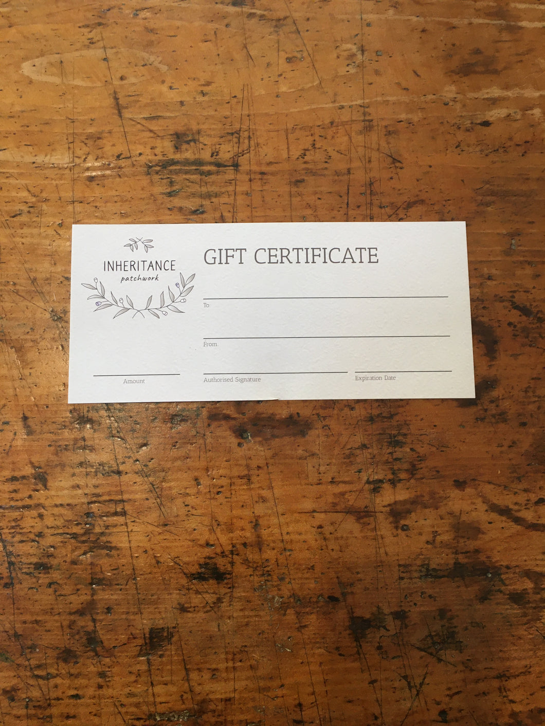 Gift Certificate